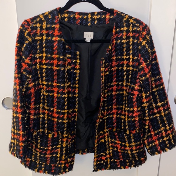 Tweed cropped blazer jacket - Picture 1 of 2